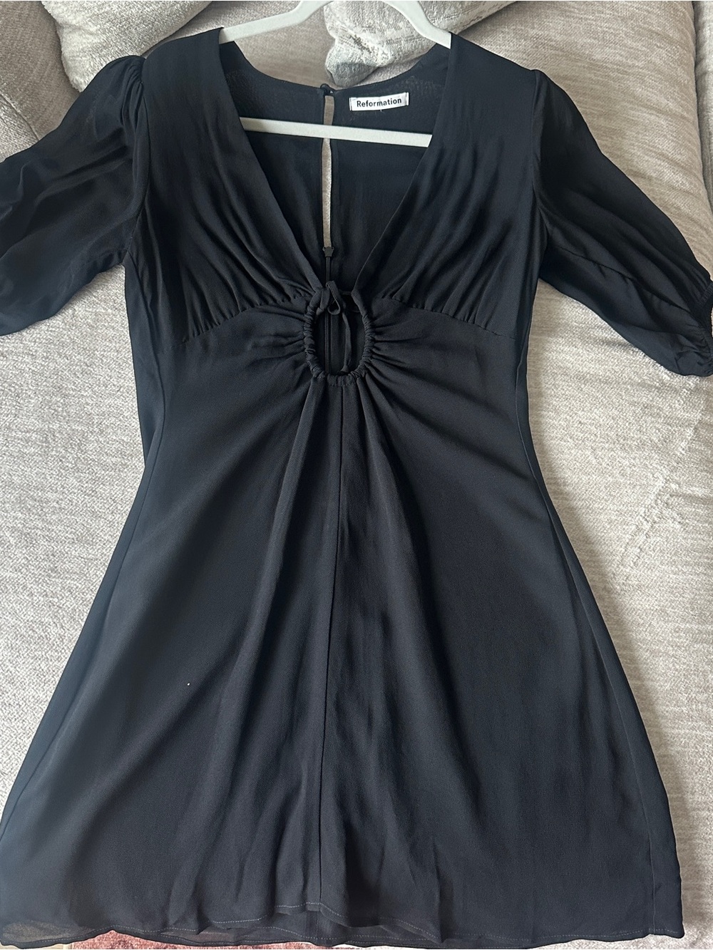 Reformation Black V-Neck Dress with Back Zip - Picture 5 of 9